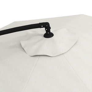 11FT Offset Hanging Patio Umbrella Cantilever Umbrella with Easy Tilt Adjustment, Cross Base and 8 Ribs for Backyard, Poolside, Lawn and Garden, Cream White