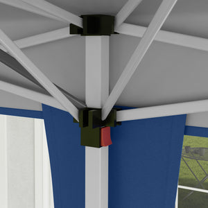 Pop Up Gazebo 3 x 6m, Foldable Canopy Tent, Height Adjustable Wedding Awning Canopy w/ Carrying Bag, Blue