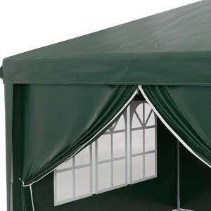 3 x 6 m Pop Up Gazebo with Sides and Windows, Height Adjustable Wedding Camping Party Tent Canopy Marquee with Storage Bag for Garden, Event, Green
