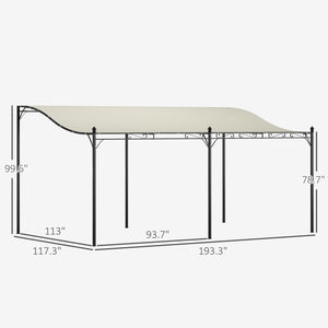 Outsunny 10' x 16' Outdoor Pergola Canopy, Metal Patio Canopy with Weather-Resistant Fabric and Drainage Holes for Backyard, Garden, Porch, Beach, Cream White