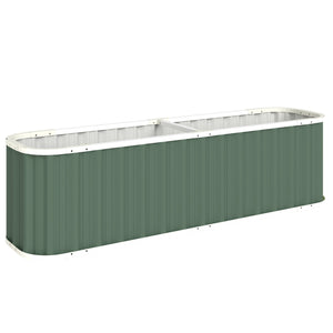 Galvanized Raised Garden Bed, 7' x 2' x 2' Deep Rot Planter Box with Gloves and Plant Labels, Metal Outdoor Garden Bed for Flowers, Herbs and Vegetables, Light Green