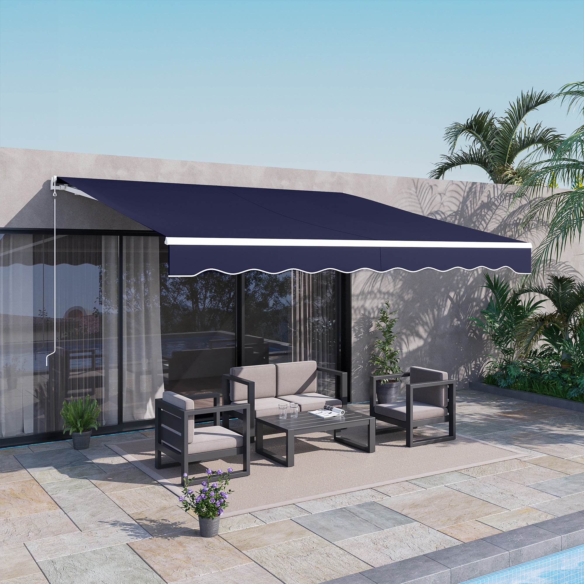 Outsunny 12' x 10' Electric Retractable Awning with Remote