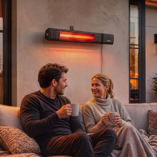 2000 W Electric Infrared Patio Heater, Wall Mounted IP65 Waterproof Outdoor Garden Heater with APP/Touch/Remote Control, 9 Heat Settings, 24H Timer for Indoor & Outdoor, Black