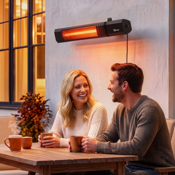 2000 W Electric Infrared Patio Heater, Wall Mounted IP65 Waterproof Outdoor Garden Heater with APP/Touch/Remote Control, 9 Heat Settings, 24H Timer for Indoor & Outdoor, Black