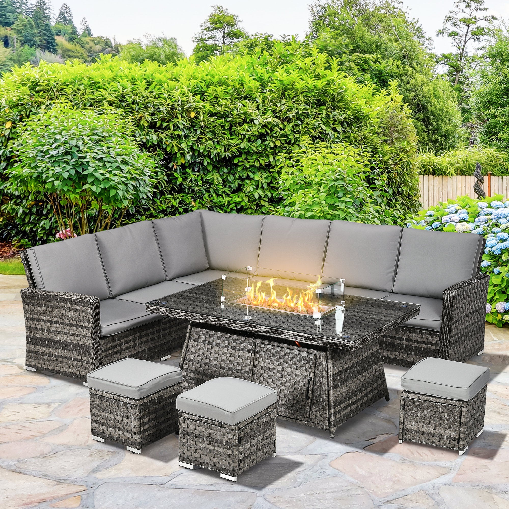 Pit Table Firepit Rattan Garden Furniture Richmond Rattan