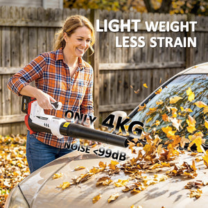 Leaf Blower Cordless with 4000mAh Battery & Charger, 18V Lightweight Handheld Garden Blower with 6 Speed Levels, 23000 RPM, 149 km/h for Leaves, Snow, Dust, Debris Removal, Car Cleaning