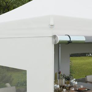 20' x 10' Pop Up Canopy Tent Instant Folding Shelter Gazebo with Removable Sidewalls, 6 Windows, 4 Sand Weights Bags and Carrying Bag, White