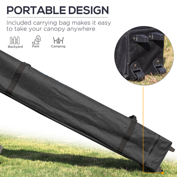 20' x 10' Pop Up Canopy Tent Instant Folding Shelter Gazebo with Removable Sidewalls, 6 Windows, 4 Sand Weights Bags and Carrying Bag, White