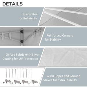 20' x 10' Pop Up Canopy Tent Instant Folding Shelter Gazebo with Removable Sidewalls, 6 Windows, 4 Sand Weights Bags and Carrying Bag, White