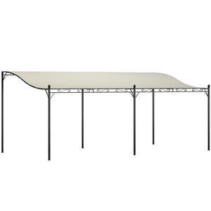 Outsunny 10' x 20' Outdoor Pergola Canopy, Metal Patio Canopy with Weather-Resistant Fabric and Drainage Holes for Backyard, Garden, Porch, Beach, Cream White