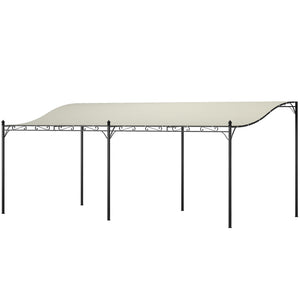 Outsunny 10' x 20' Outdoor Pergola Canopy, Metal Patio Canopy with Weather-Resistant Fabric and Drainage Holes for Backyard, Garden, Porch, Beach, Cream White