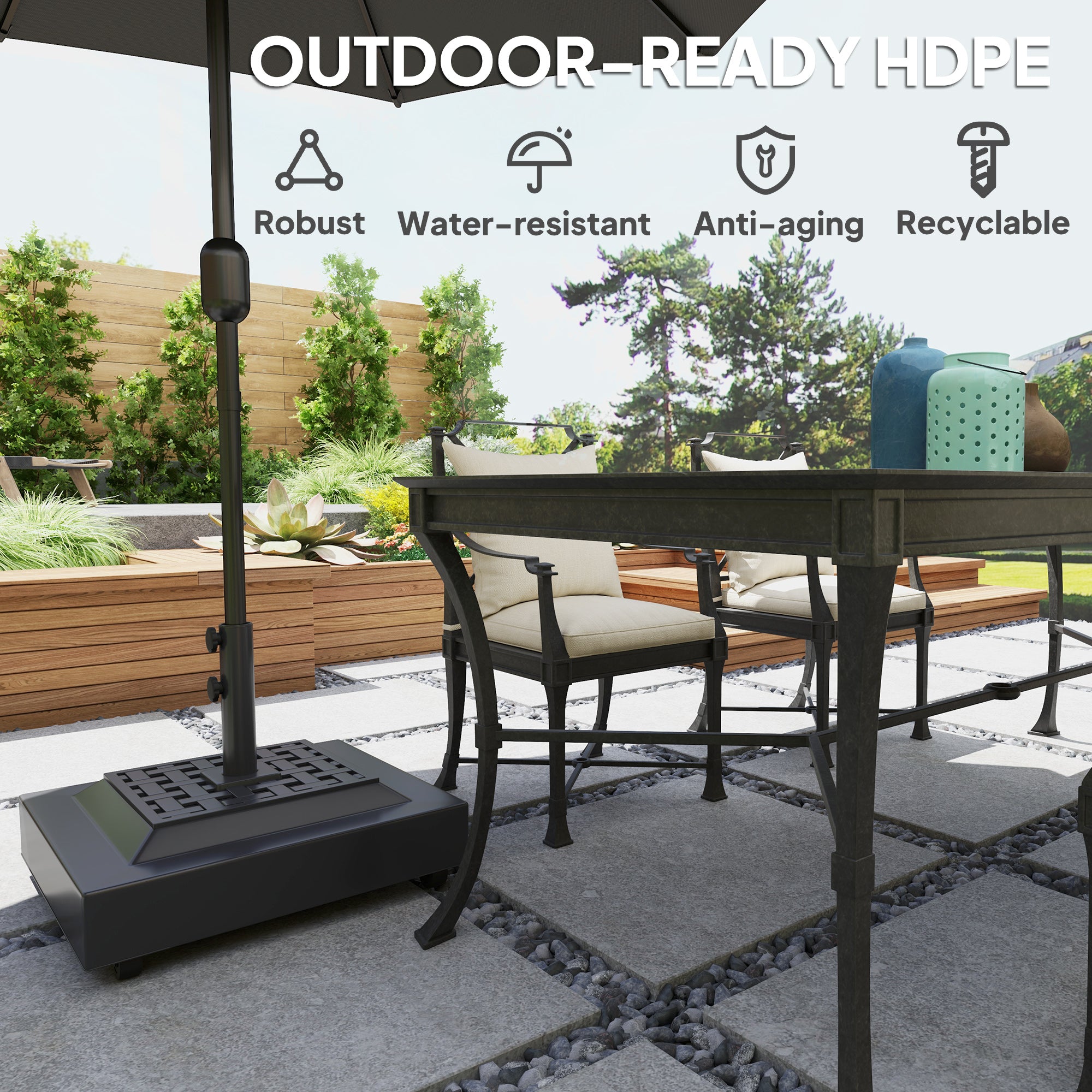 Umbrella Holder Verano Garden 4-Pieces Cantilever Offset Umbrella