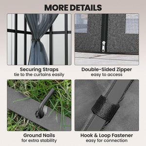 10'x10' Garden Gazebo Patio Canopy Portable Party Event Backyard w/ Mosquito Netting, Dark Grey