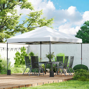 10 x 10 ft Pop Up Canopy Tent with One Push Setup, Easy Setup Outdoor Portable Instant Canopy Shelter with Wheeled Carry Bag, Sandbags, Adjustable Height for Parties, Events, White