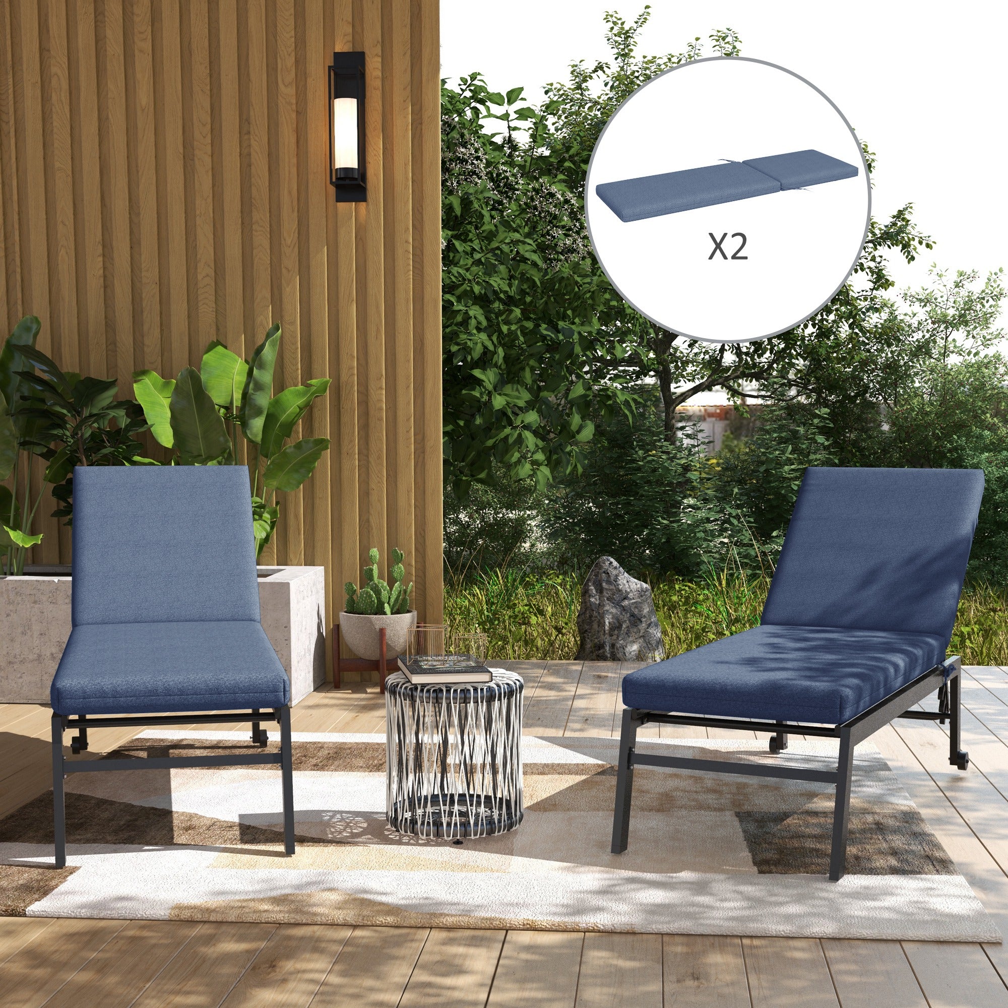 Cushion Set Outdoor Chair Cushions Piece 2-Piece Patio Chair