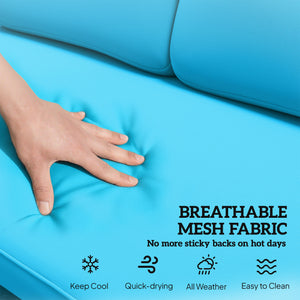 Outdoor Glider Bench, 2-Person Patio Rocker Loveseat with Tufted Cushions, Steel Frame for Porch, Garden Backyard, Blue