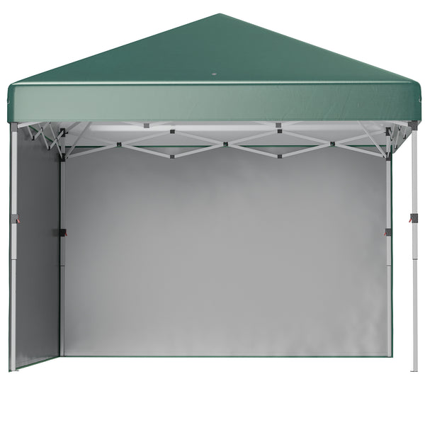 3 x 3 (M) Pop Up Gazebo, UPF 30+ with 2 Sidewalls, Leg Weight Bags and Wheeled Bag, Height Adjustable Party Tent Event Shelter for Garden, Patio, Green