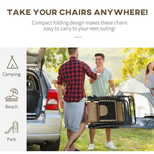 Zero Gravity Lounger Chair, Folding Reclining Patio Chair with Padded Seat, Cup Holder, Soft Cushion and Headrest for Poolside, Camping, Coffee