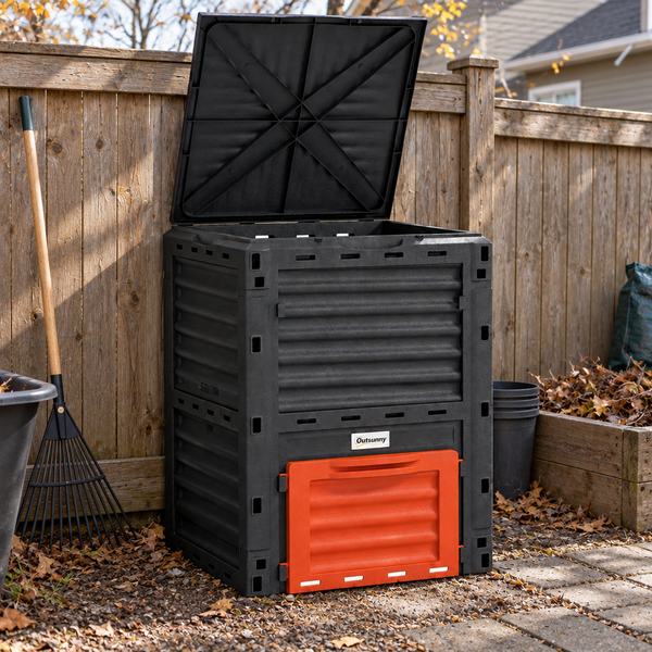80 Gallon Garden Large Capacity Compost Bin, Orange