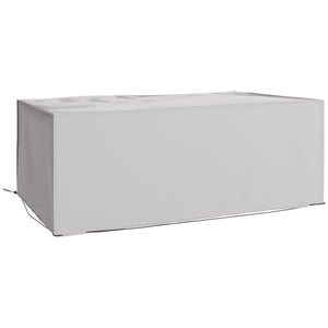 600D Oxford Table Set Cover Outdoor Garden Rattan Furniture Protection Cover Protector Waterproof Anti-UV, Grey, 210 x 140 x 80cm