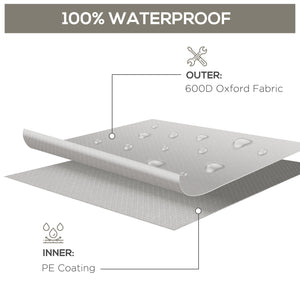600D Oxford Table Set Cover Outdoor Garden Rattan Furniture Protection Cover Protector Waterproof Anti-UV, Grey, 210 x 140 x 80cm