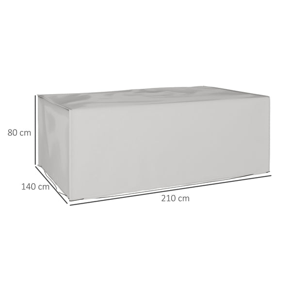 600D Oxford Table Set Cover Outdoor Garden Rattan Furniture Protection Cover Protector Waterproof Anti-UV, Grey, 210 x 140 x 80cm