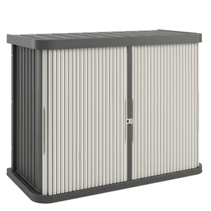 127 Gallon Outdoor Storage Box, Plastic Deck Box, Splash-Resistant & UV Resistant Garden Storage Container for Patio, Porch, Poolside, Light Brown