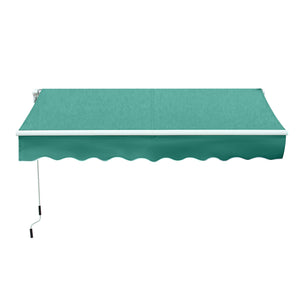 Outsunny 10' x 8' Retractable Awning, Patio Awnings, Sunshade Shelter w/ Manual Crank Handle, UV & Water-Resistant Fabric and Aluminum Frame for Deck, Balcony, Yard, Green