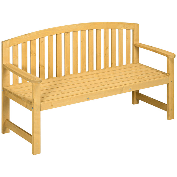 4.7Ft Garden Bench, 2 Seater Outdoor Patio Seat with Slatted Design for Park, Yard, Indoor, Orange