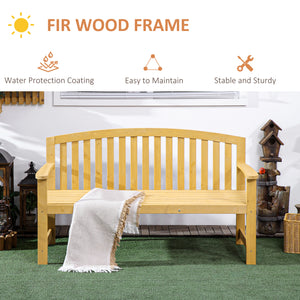 4.7Ft Garden Bench, 2 Seater Outdoor Patio Seat with Slatted Design for Park, Yard, Indoor, Orange