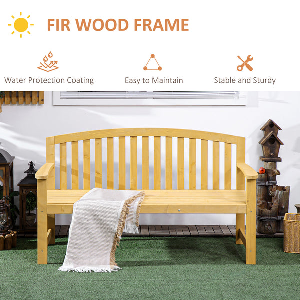 4.7Ft Garden Bench, 2 Seater Outdoor Patio Seat with Slatted Design for Park, Yard, Indoor, Orange