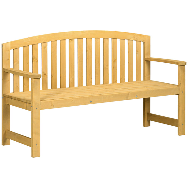 4.7Ft Garden Bench, 2 Seater Outdoor Patio Seat with Slatted Design for Park, Yard, Indoor, Orange