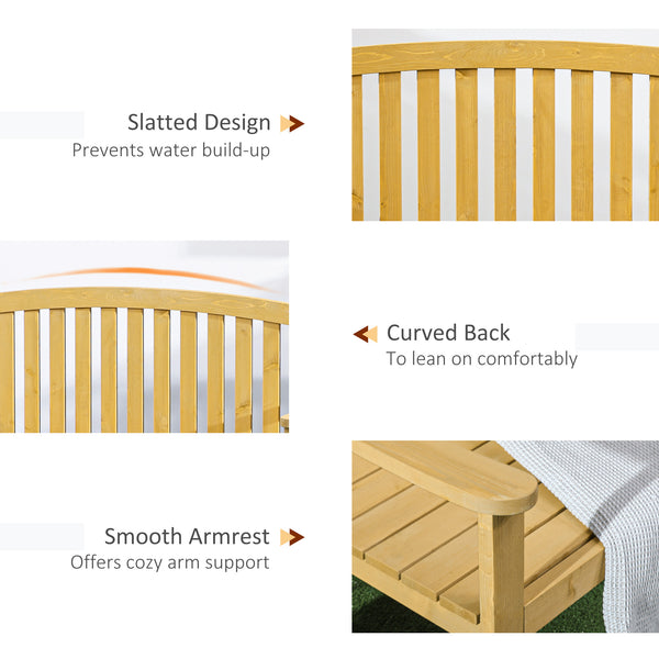 4.7Ft Garden Bench, 2 Seater Outdoor Patio Seat with Slatted Design for Park, Yard, Indoor, Orange