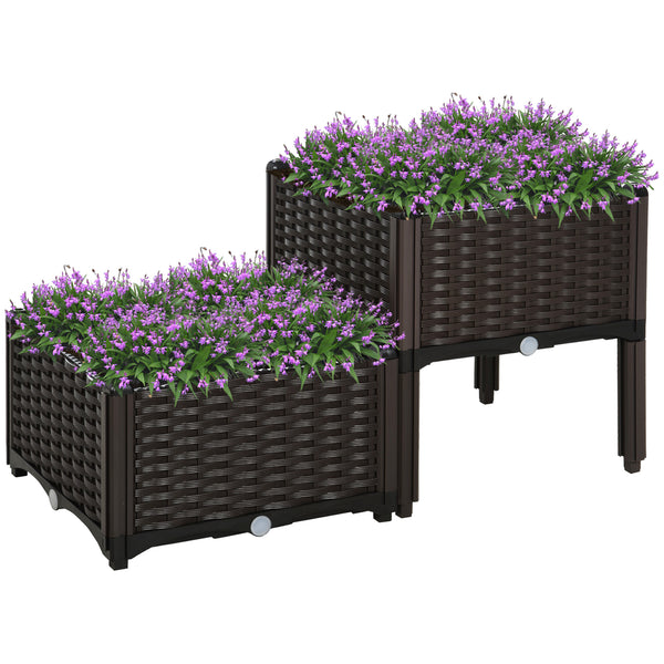 self watering plant bed Outsunny Self-Watering Raised Garden Bed with Legs for Easy Planting