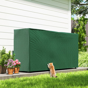 6.6 ft Firewood Rack with Waterproof Cover, Heavy Duty Metal Log Store Indoors with Steel Chains, Log Storage Holder for Outdoor Indoor Fireplace, Dark Green