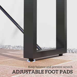 Outdoor Bench, Acacia Wood Patio Garden Bench, 47" 2-Person Backless Patio Loveseat with Slatted Seat and Metal Frame, Weather/Corrosion Resistant for Outside, Front Porch, Park, Teak