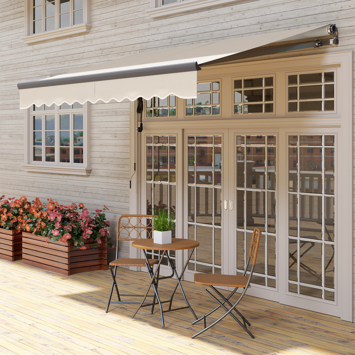 Outsunny 3 x 2.5m Electric Awning with Remote Controller for Garden ...