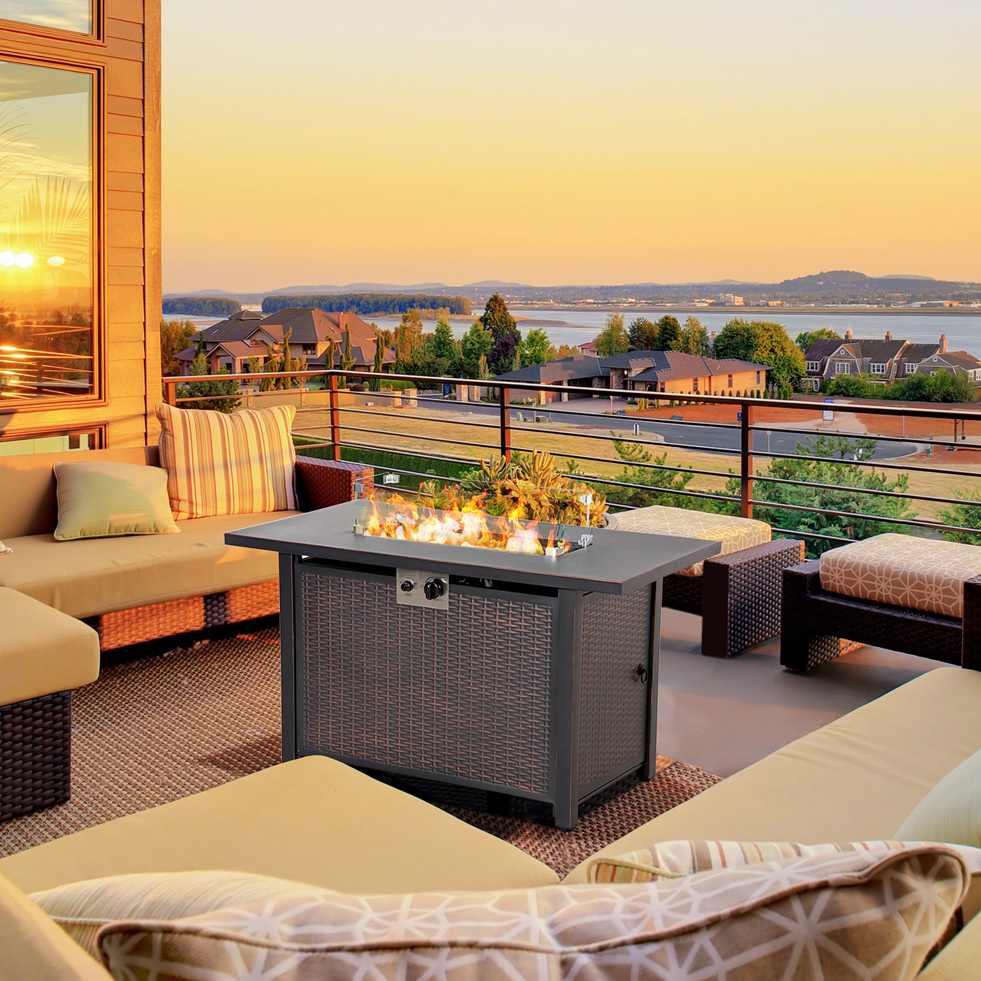 Outsunnny Propane Fire Pit Table 43