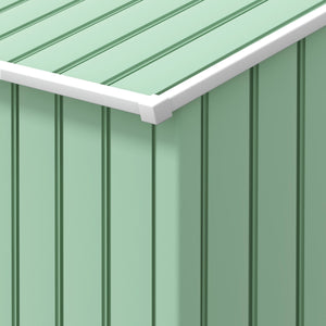 7 x 4ft Metal Garden Shed, Outdoor Storage Tool House with Ventilation Slots, Foundation Kit and Lockable Double Doors, Light Green