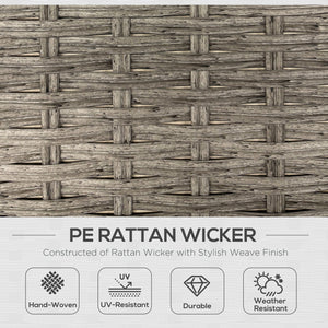 6 Pieces Outdoor PE Rattan Garden Furniture, Patio Wicker Sectional Conversation Corner Sofa w/ Soft Padded Cushion & Liftable Coffee Table, Light Grey