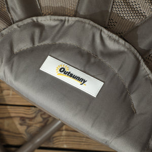 Swivel Egg Chair with Cushions, Foldable Basket Seat and Metal Frame, Indoor Outdoor Lounge Chair for Balcony, Poolside, Patio and Living Room, Sand Brown