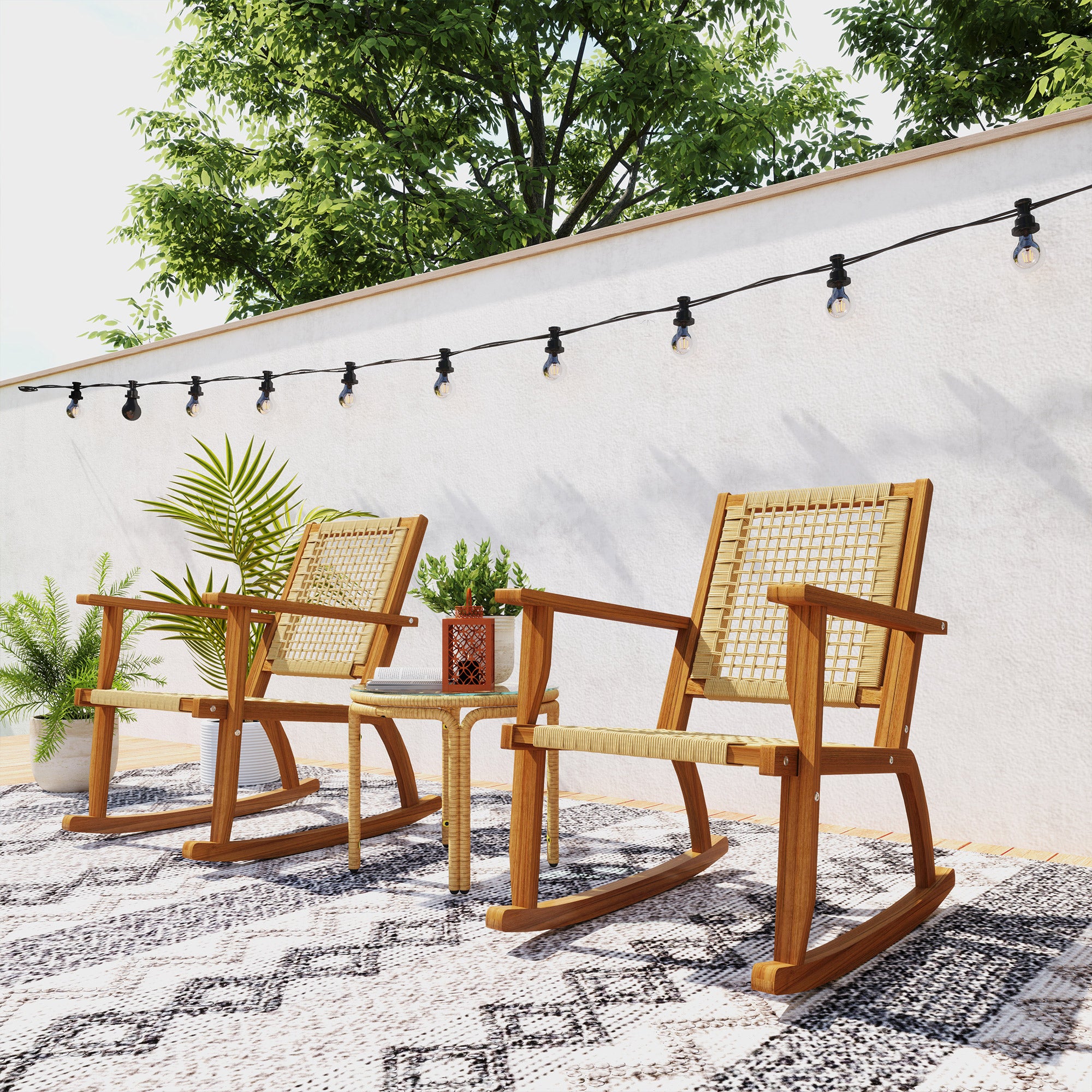 Folding Small Outdoor Rockers Teak-Wood-Folding-Chair Horestco