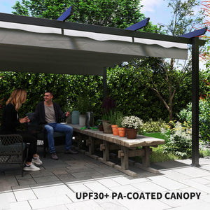 Outsunny 13' x 13' Retractable Pergola Canopy with Stronger Aluminum Frame, Outdoor Pergola Sun Shade Shelter for Garden, Patio, Backyard, Deck, Gray