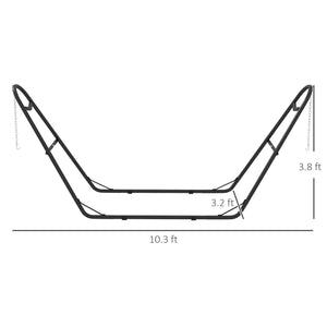 Outsunny Hammock Stand for 2 Person, Portable Adjustable Steel Frame Hammock Stand with Weather Resistant Finish, for 9-14ft Hammocks, 10.3', 550 lbs. Capacity, Black