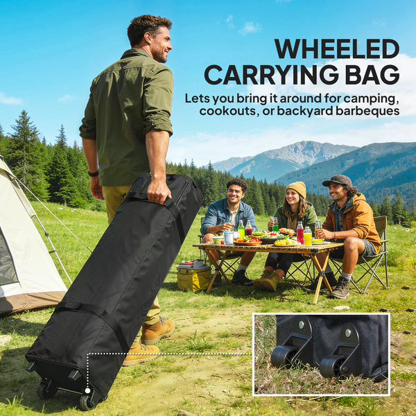 10' x 10' Pop Up Canopy Tent with Removable Sidewalls, Instant Shelter with Portable Roller Bag, 4 Sand Bags, Adjustable Height for Outdoor, Garden, Patio, Dark Grey