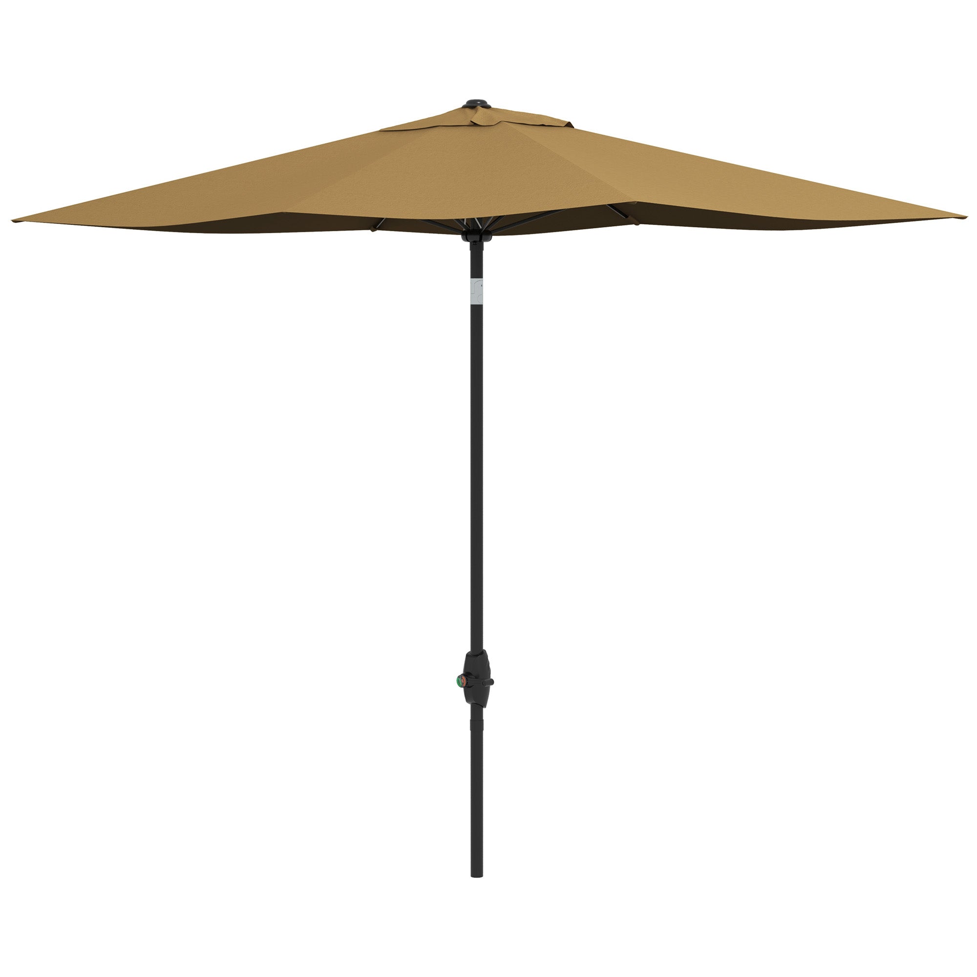 Outsunny 6.6 X 10 ft Rectangular Market Umbrella Patio Outdoor Table Umbrellas with Crank & Push Button Tilt, Coffee