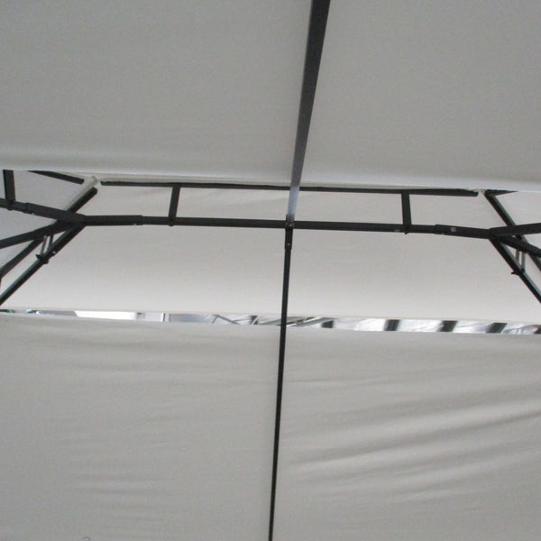 10' x 13' Outdoor Gazebo, Double Roof Patio Gazebo Canopy Shelter with Screen Decorate Corner Frame for Garden, Lawn, Backyard and Deck, White