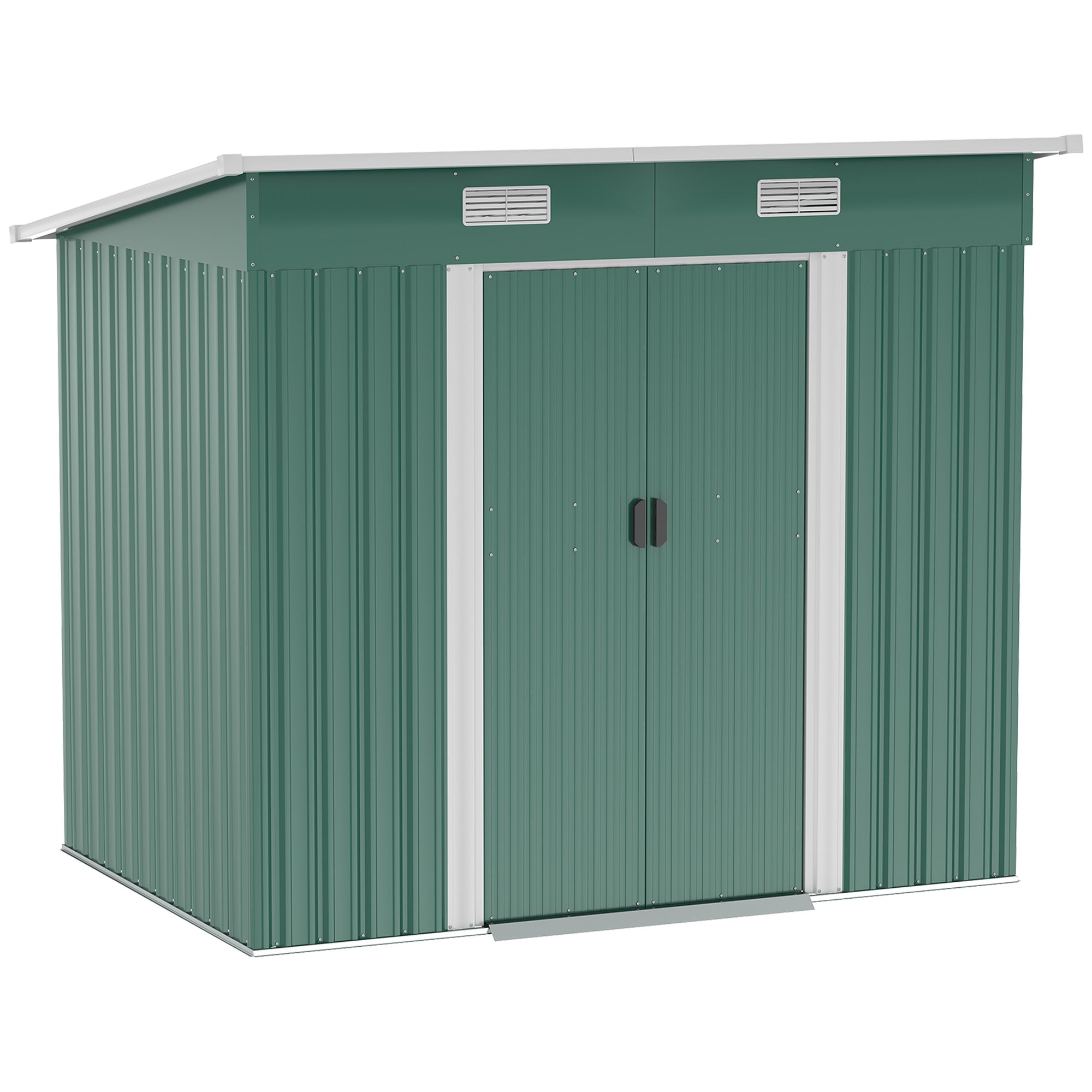 Outsunny 7' x 4' Metal Storage Shed with Lockable Double Doors