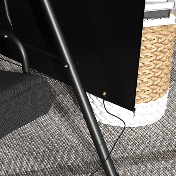 3-Seater Patio Swing Cover, Outdoor Garden Furniture Protection, Hammock Glider Cover, Waterproof Dustproof Windproof, 85" x 61" x 59", Black