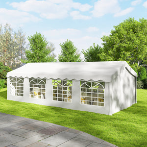 13'x26' Heavy Duty Large Party Tent & Carport with Removable Sidewalls, Windows, Portable Garage Canopy Tent, Sun Shade Shelter for Parties Wedding Outdoor Events, White